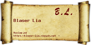 Blaser Lia névjegykártya